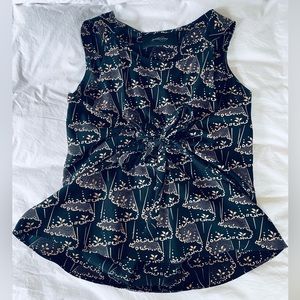 Rachel Comey sleeveless peplum top with tie front detail size M